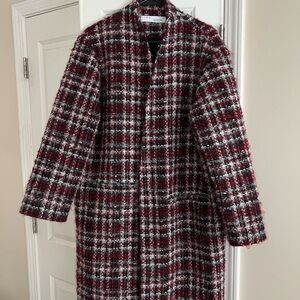 IRO Red and Black Plaid Coat
